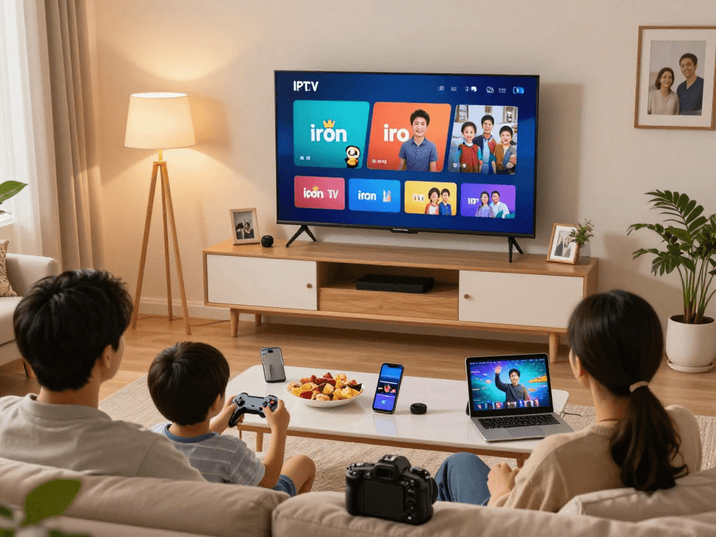 Profitez de l'expérience Iron TV dans un salon convivial et chaleureux.