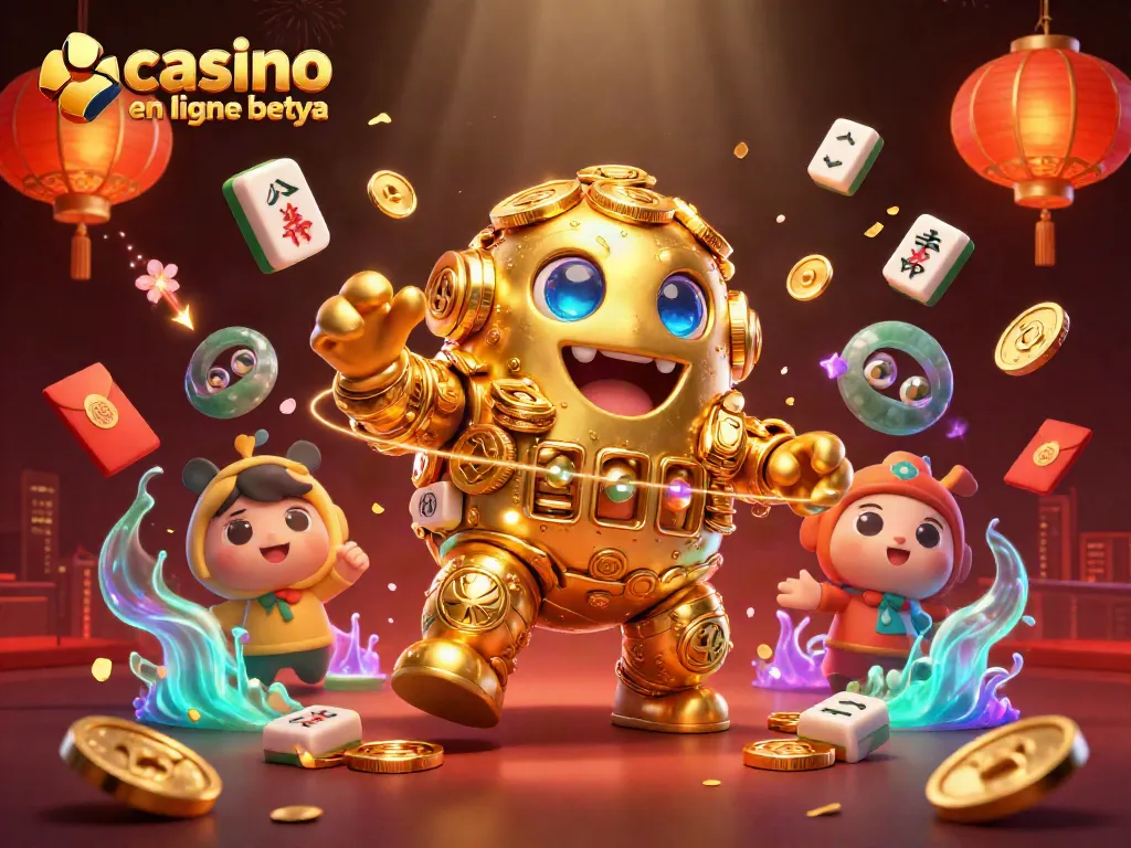Experience the excitement of casino en ligne betya with vibrant scenes of golden golems and festive elements.